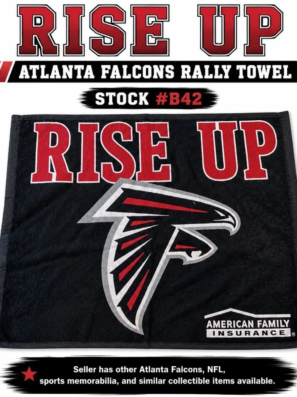 Atlanta Falcons Rise Up American Family Insurance Rally Towel Stock #B42
